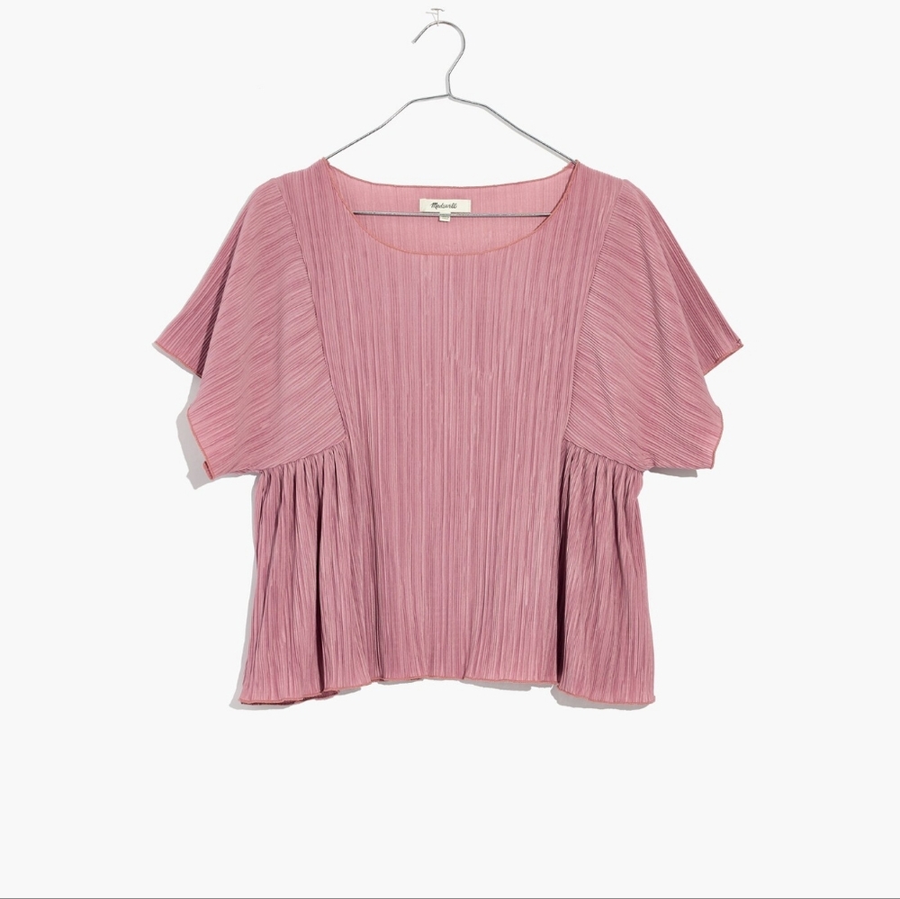 Madewell Texture & Thread Micropleat Top Vintage Mauve Small
